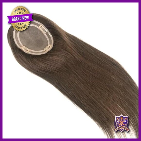 Human Hair Topper with Clips 5x6 Inches Natural Look main image 4